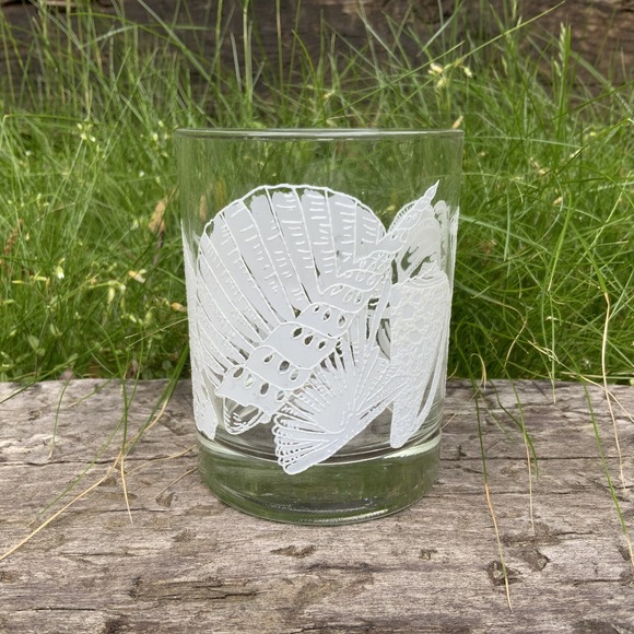 Tastesetter Shell Old-Fashioned Rocks Glass 1980s Heavy Bottom EUC - Picture 1 of 8